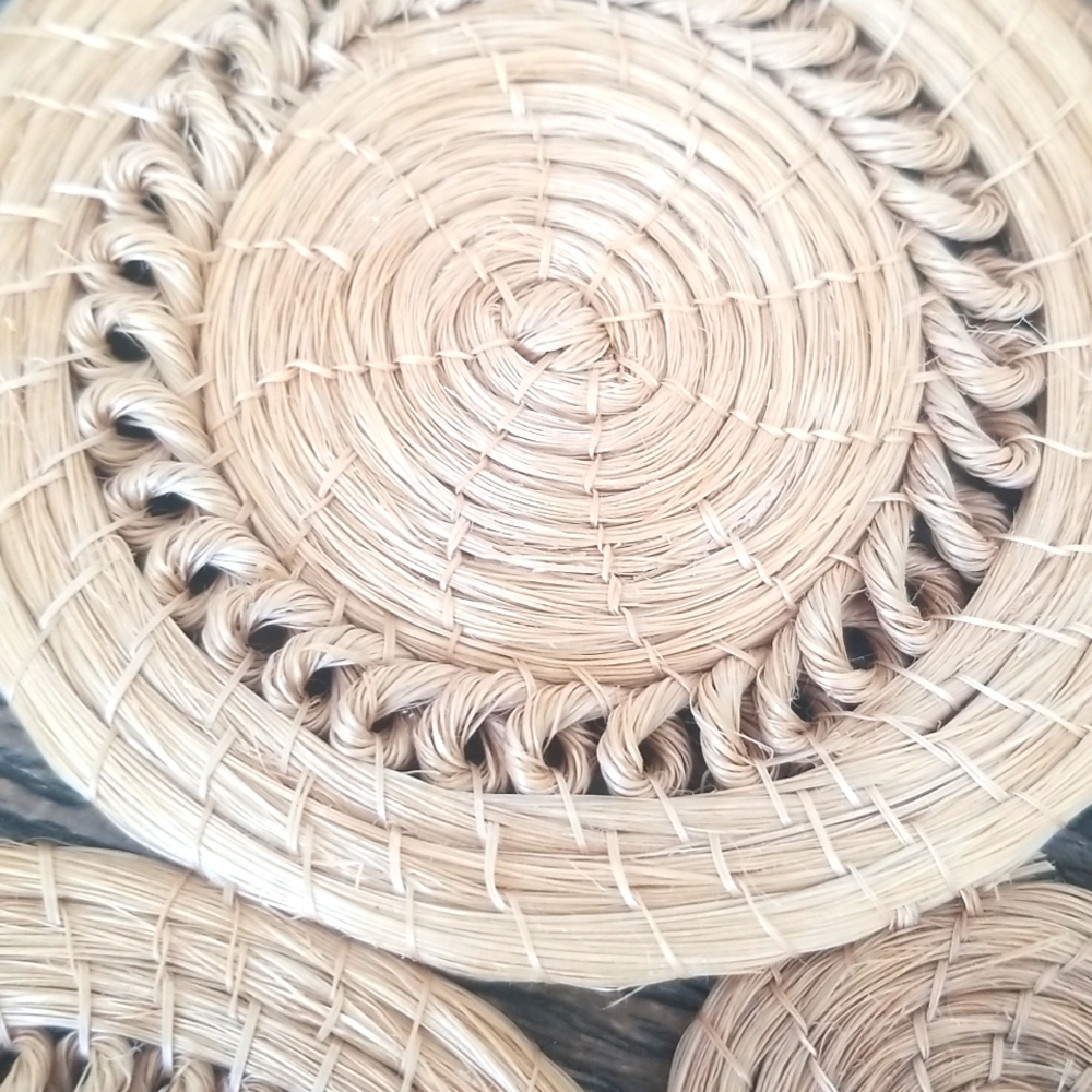 Three Rattan BOHO Circular Designed Placements - Picture 8 of 8